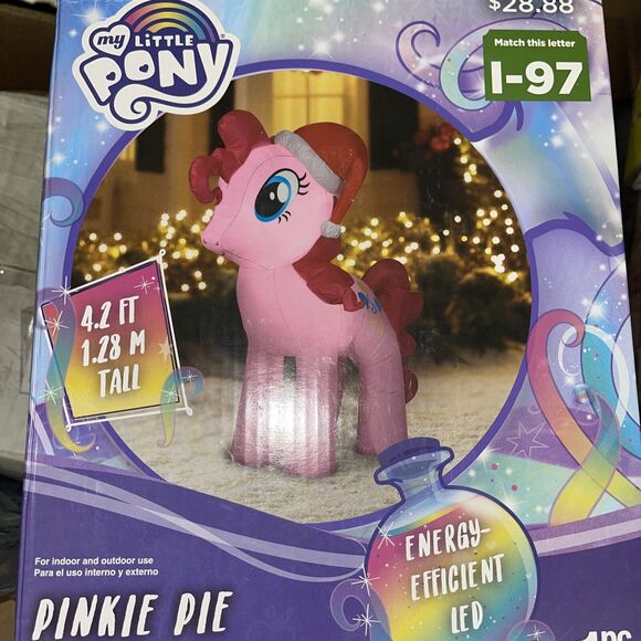 My Little Pony Christmas Holiday Inflatable Pinkie Pie 4.2ft LED Yard Decoration